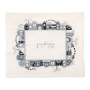 Jerusalem: Yair Emanuel Embroidered Tallit Set (Black and Gray) - 2