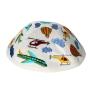 Yair Emanuel Embroidered Kippah With Planes (White) - 1