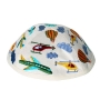 Yair Emanuel Embroidered Kippah With Planes (Blue / White) - 2