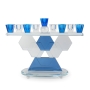 Elegant Blue & White Crystal Hanukkah Menorah - 2