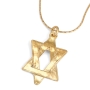 Elegant Gold-Plated Star of David Necklace - 1