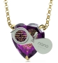 Woman of Valor: Heart-Shaped Cubic Zirconia Necklace Micro-Inscribed With 24K Gold (Proverbs 31:10-31) - 4