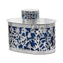Bier Judaica 925 Sterling Silver Etrog Box With Floral Design (Choice of Colors) - 1