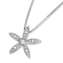 Starfish: 14K White Gold Necklace with Diamonds - 1