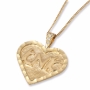 14K Gold Imma Heart Pendant with Diamonds - 2