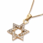 14K Gold Sectioned Star of David with Diamond Stones - 2