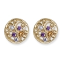 Rafael Jewelry Handcrafted 14K Yellow Gold Filigree Earrings With Amethyst and Lavender Stones - 2