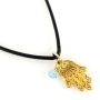 Lace: Gold Filled Hamsa Necklace with Opal - 1