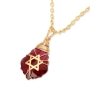 Crystal and Gold Filled Postmodern Star of David Necklace  - 9