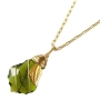 Crystal & Leaf: Gold Filled Postmodern Fashion Necklace  - 3