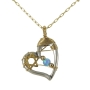 Silver and Gold Filled Heart and Star of David Necklace with Pearl / Opal - 1