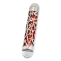 Bier Judaica Handcrafted Sterling Silver Mezuzah Case With Floral Cut-Out Design (Choice of Colors) - 2