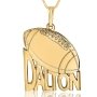 Gold Plated English / Hebrew Football Name Necklace - 2