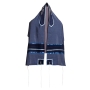 Galilee Silks Blue Polyester Bar Mitzvah Tallit (Prayer Shawl) Set With Striped Design - 2