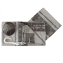 Galilee Silks Light Gray Bar Mitzvah Tallit (Prayer Shawl) Set With Geometric Design - 1