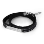 Galis Jewelry Black Leather & Stainless Steel Priestly Blessing Bracelet  - 1