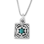 Traveler's Prayer: 925 Sterling Silver 2-Piece Pendant Necklace with Star of David - 2