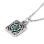 Traveler's Prayer: 925 Sterling Silver 2-Piece Pendant Necklace with Star of David - 4