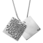 Traveler's Blessing: Silver 2-Piece Square Pendant with Garnet - 2