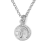 Solid Sculpted Sterling Silver Heh Pendant Necklace - 1