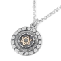 Stone Window: Silver Necklace with Gold Star of David - 2