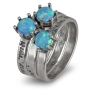 Sterling Silver Blessings Rings with Opal Stone - 1
