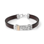 Shema Yisrael: Leather and Sterling Silver Bracelet - 3