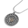 Star of David with Hamsa Sterling Silver and Gold Filigree Necklace  - 2