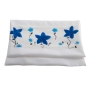 Galilee Silk White with Blue Flowers Tallit for Women  - 3