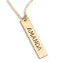 Sterling Silver or Gold Plated Vertical Bar Name Necklace - 7