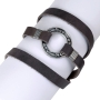 Galis Jewelry Triple Wrap Gray Leather Men’s Bracelet with Silver Plated Kabbalah Ring - 2