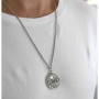 Galis Jewelry Blackened Silver Plated Jerusalem Disk Men's Necklace - 1