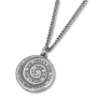 Galis Jewelry Blackened Silver Plated Spiral Men's Necklace with Blessings - 2
