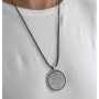 Galis Jewelry Silver Plated Priestly Blessing Disk Men's Necklace - 1