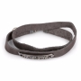 Galis Jewelry Double Wrap Gray Leather Men's Bracelet with Silver Plated Shema Yisrael Blessing - 1