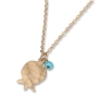 Galis Jewelry Gold Plated Pomegranate Necklace with Turquoise Stone - 1