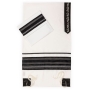 Ronit Gur Black Striped Tallit with Blessing Set with Kippah and Bag - 3