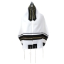Ronit Gur Black and Mustard Ribbon Tallit with Blessing Set with Kippah and Bag - 2