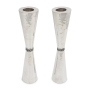 Handcrafted Tapered Sterling Silver Candlesticks With Hammered Finish By Traditional Yemenite Art - 3