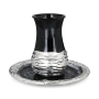 Handcrafted Black Glass and Sterling Silver Kiddush Cup - 1
