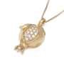 Rafael Jewelry Handmade 14K Yellow Gold Pomegranate Pendant Necklace With White Diamonds - 4