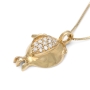 Rafael Jewelry Handmade 14K Yellow Gold Pomegranate Pendant Necklace With White Diamonds - 5