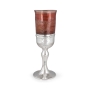 Handmade Red Glass and Sterling Silver-Plated Kiddush Cup - 5