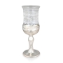 Handmade White Glass and Sterling Silver-Plated Kiddush Cup - 1