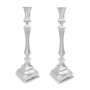 Hadad Bros Deluxe 925 Sterling Silver "Mozart" Shabbat Candlesticks with Legs - 2