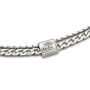 Men's Stainless Steel Double Chain Bracelet with Silver Plated Blessing Pendant - 2