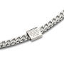 Men's Stainless Steel Double Chain Bracelet with Silver Plated Blessing Pendant - 3