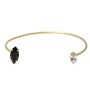 Hagar Satat 24K Gold Plated Swarovski Crystals Bracelet – Black  - 1