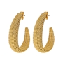 Hagar Satat 24K Gold Plated Gypsy Net Earrings  - 1