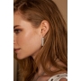 Hagar Satat Silver Plated Matte Rose Earring - 2